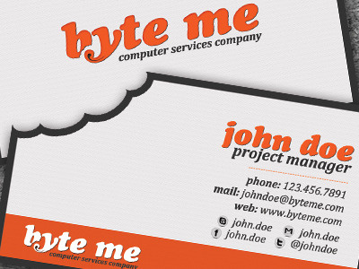 Byte Me BusinessCard business card cmyk orange print