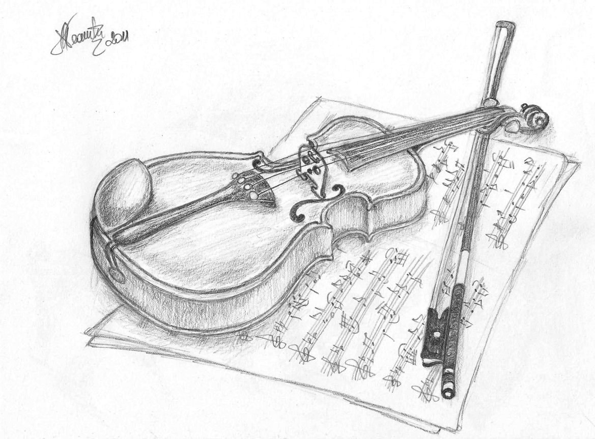 Violin Drawing Creative Art  Drawing Skill
