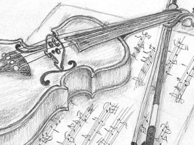 violin drawing