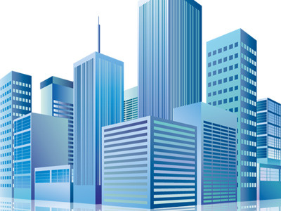 City Scape blue buidings city scape illustration skyscrapers town urbanization vector