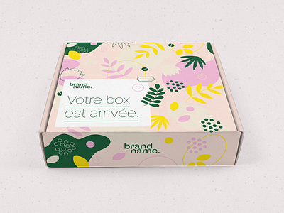 Packaging/Pattern box branding cover design flower graphic design green illu illustration illustrator package packaging pattern pink plants purchase smiley yellow