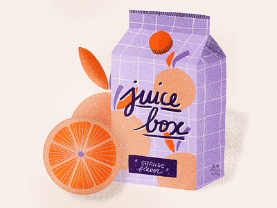 peachtober21 - orange box brush carton design dessin digital art draw drawing fruit graphic design handdrawn illustration juice orange procreate purple