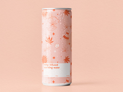 Hemp drink branding design drawing drink graphic design hemp illustration mock up packaging pattern pink print procreate