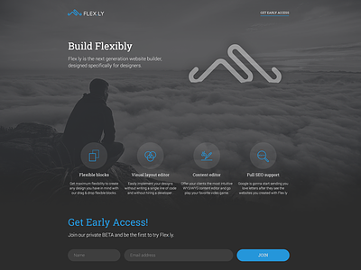 Flex.ly Early Access! alpha beta coming soon early flex.ly flexly home page homepage responsive teaser