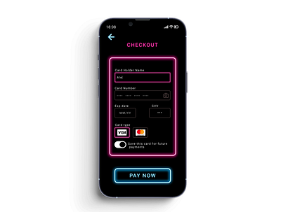 Credit Card Checkout Page card cart checkout design graphic design neon ui ux