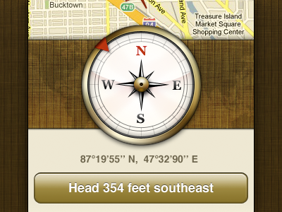 Compass brown iphone map ui yellow
