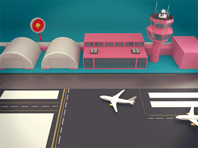 Chaos at the airport 3d airplane airport c4d fly