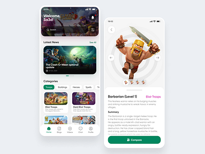 Clash Of Clans Guide Mobile App app appdesign behance branding clash app clashofclans dailyui design designinspiration dribbble illustration logo mobile mobileapp ui uidesign uidesigner uiux uxdesign webdesign