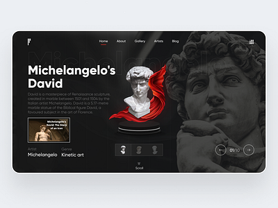 UI for Greek statues gallery