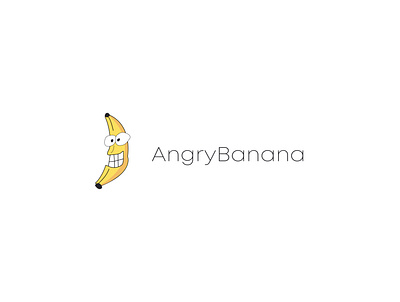 AngryBanana cartoon illustration logo
