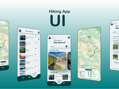 hiking Android mobile app UI branding design graphic design icon illustration logo mobile ui soft ui typography ui ui 2022 ux vector