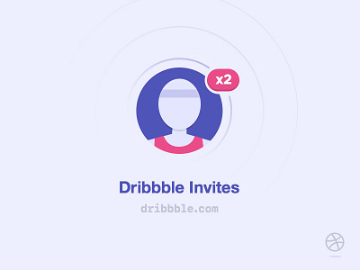 x2 Dribbble Invites design dribbble flat icon illustration invitation invite invites prospects vector