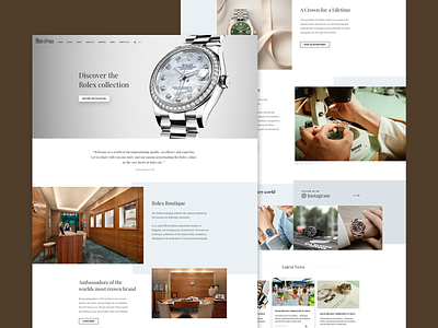 Official Rolex Retailer design responsive rolex sketch typography ui ux visual watches web