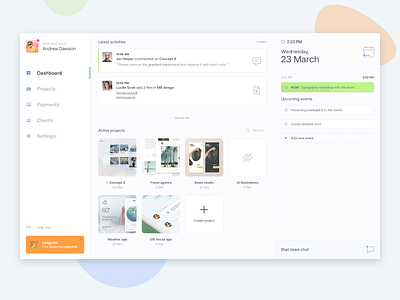 Task Manager Dashboard app clean concept creative dashboard design flat minimal ui ux web