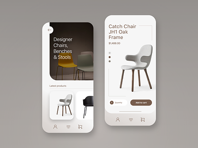 Designer Furniture App app chairs clean concept design designer furniture ios ui ux