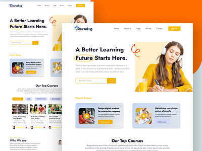 Education landing page about us clint say education about education landing page education page fotter hero section landing page online larning page our clint our team ui ui ux why chose us