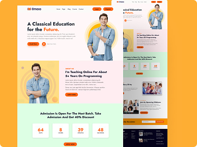 Education Landing Page about us page edication landing page home page landing page our service page ui ui ux ux web landing page