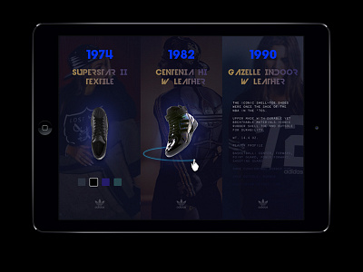 Adidas Noir adidas black dark design ipad sports ui ux