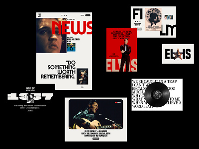 Elvis Presley art direction artist biography website elvis presley entertainment graphic design music music artist music website