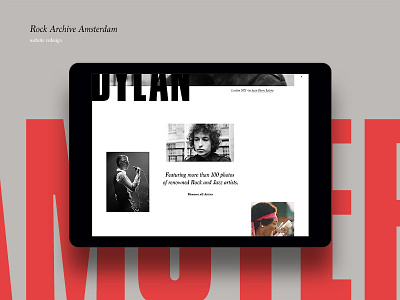 Rock Archive Amsterdam bob dylan clean editorial french interactive magazine photography rock and roll site style website