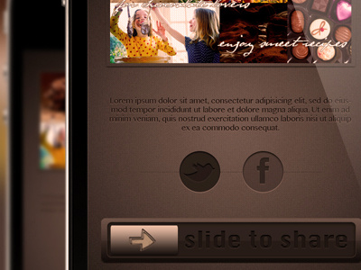 Slide To Share ios design iphone app iphone gestures slide to share social ui forms ui design