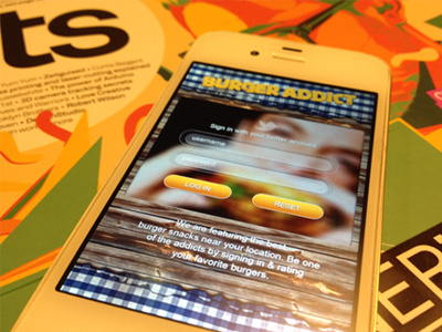 Sign Up app design app ui art direction burger addict food app ios design iphone app ux