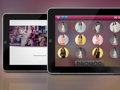 Scratch To Win art direction brand fashion ios design ipad app ipad game layout design promod promotiom purple ui ux