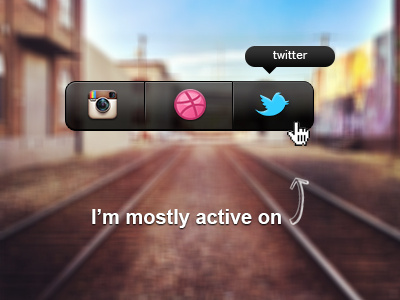 Icon Selection rollover selection social icons twitter ui design ux