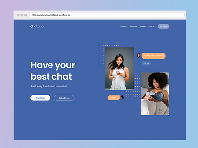ChatApp Website app branding design landing page ui