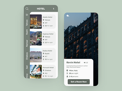DailyUI Challenge 067: Hotel Booking 067 app booking challenge dailyui design graphic design gray gray green green green gray hotel hotel booking ui ux