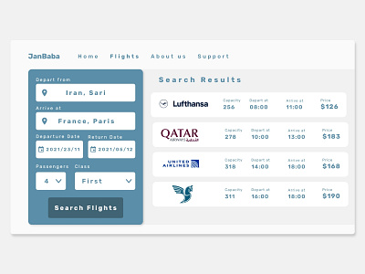 DailyUI Challenge 068: Flight Search 068 airline app challenge dailyui dailyuichallenge design flight flight search fly graphic design search ui ux