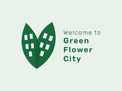 22/50 Daily Logo Challenge: City Logo - Green Flower 2250 app challenge city city logo dailyui design flower graphic design green green flower leaves logo ui ux window