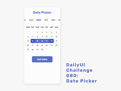 DailyUI Challenge 080: Date Picker