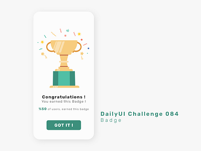 DailyUI Challenge 084: Badge 084 achievement android app badge challenge dailyui dailyuichallenge design graphic design ios mobile ui ux xd