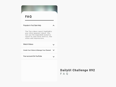 DailyUI Challenge 092: FAQ