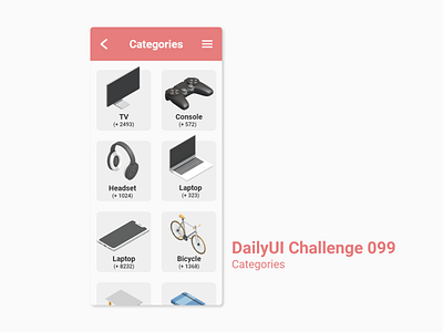 DailyUI Challenge 099: Categories