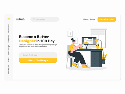 DailyUI Challenge 100/100: Redesign DailyUI Landing Page