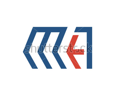 Logo template with the arrow and the letter M