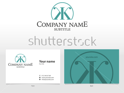 Visual identity template with logo and business card