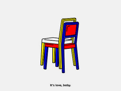 It's love, baby. chairs humor illustration love relationship sex