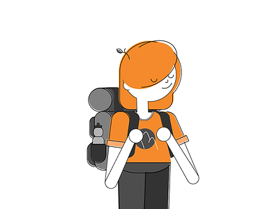 Backpacker alvz backpack backpacker character character design design explorer freelancer girl hiker illustration vector