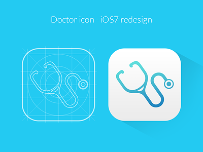 Doctor icon - for iOS7 App (redesign) app blue doctor flat gradient icon ios iphone longshadow mobile screen size