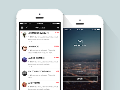 PocketMSG - (concept mailing app for iphone)