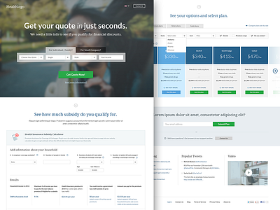 Health Insurance (landing page) blue call to action form header landing page plan pricing product page ui ux website