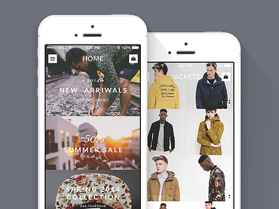 Mobile Shop (Concept iOS) clothing e commerce home ios iphone mobile navigation product shopping type ui ux