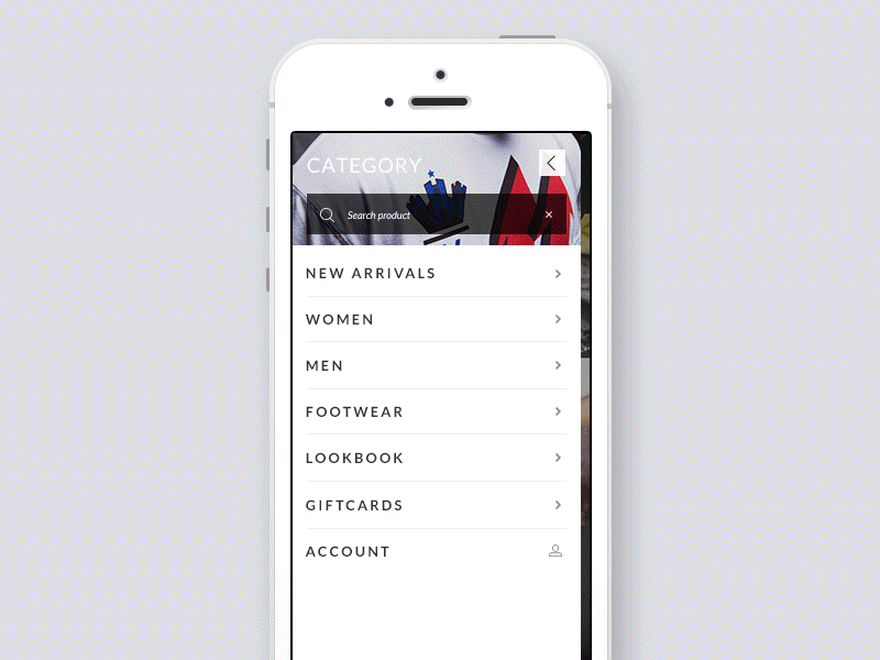 Mobile Shop - concept (flow application part 2) animation clothing e commerce flow home ios iphone menu navigation product shopping ui