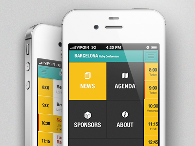 Baruco - Menu app interface ios iphone menu ui user ux yellow