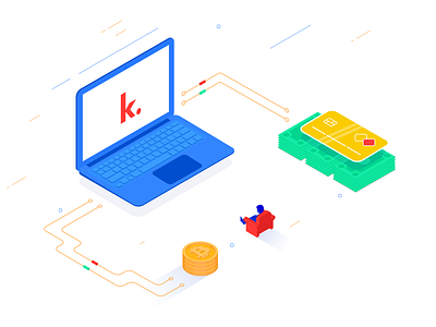 Kevin Eu illustration bright card cash coin coins computer content credit card design digital design flat illustration isometria isometric isometric illustration isometry laptop money notebook technology