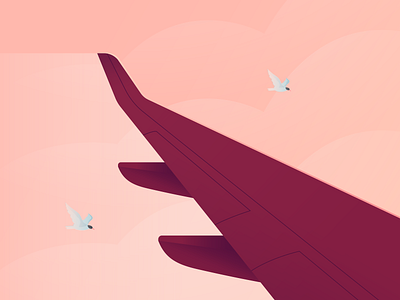 Course Illustration ambient birds business businesswoman clouds design flat flying illustration plane plane sight plane wing planes sky vector wing wings