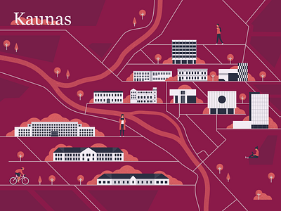 Map of Vytautas Magnus University building character character design colorful design didžiojo digital design flat illustrated map illustration kaunas magnus map map illustration of people university vector vilnius vytauto